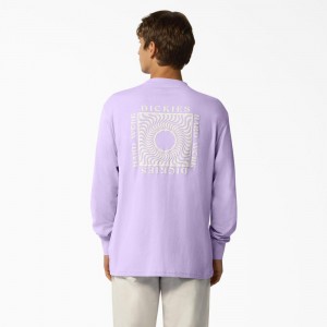 Men's Dickies Oatfield Long Sleeve T-Shirt Purple | 129756ZTW