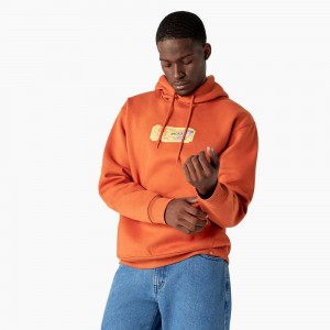 Men's Dickies Paxico Graphic Hoodie Orange | 274639SCZ