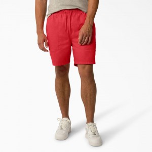 Men's Dickies Pelican Rapids Relaxed Fit Shorts Red | 278063IDV