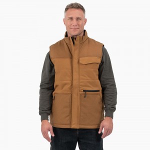 Men's Dickies Performance Workwear Vest Brown | 315479NAI