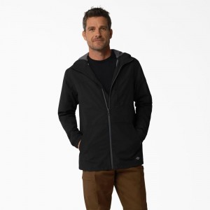 Men's Dickies ProTect Cooling Hooded Ripstop Jacket Black | 185902JKY