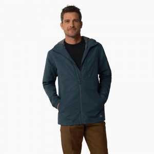 Men's Dickies ProTect Cooling Hooded Ripstop Jacket Blue | 948102RCY