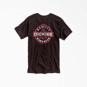 Men's Dickies Quality Workwear Graphic T-Shirt Black | 608423YBE