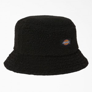 Men's Dickies Red Chute Fleece Bucket Hat Black | 241938EZF