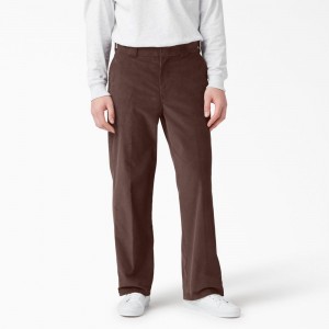 Men's Dickies Regular Fit Corduroy Pants Brown | 953462IZW