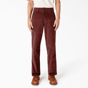 Men's Dickies Regular Fit Corduroy Pants Red | 650329OHS