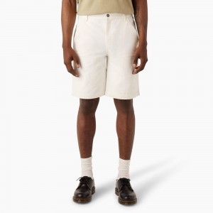 Men's Dickies Regular Fit Duck Canvas Chap Shorts White | 587062TQL