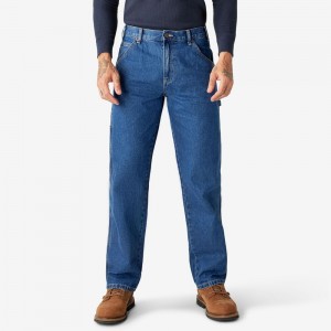 Men's Dickies Relaxed Fit Carpenter Jeans Blue | 496032OLN