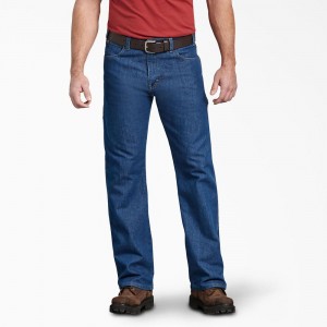 Men's Dickies Relaxed Fit Carpenter Jeans Blue | 087624NWE