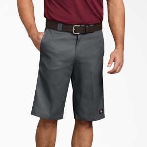 Men's Dickies Relaxed Fit Multi-Use Pocket Work Shorts Grey | 901784XEI