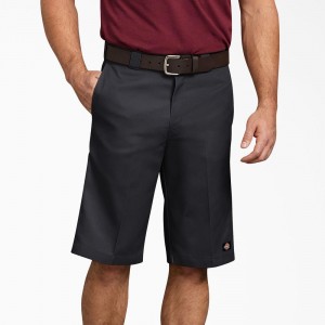 Men's Dickies Relaxed Fit Multi-Use Pocket Work Shorts Black | 738452AZI