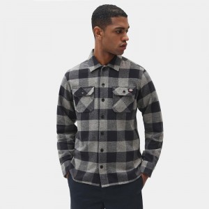 Men's Dickies Sacramento Shirt Grey | 605973ORN