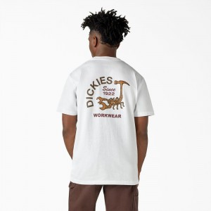 Men's Dickies Scorpion Heavyweight T-Shirt White | 672815NLM