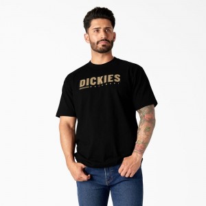 Men's Dickies Short Sleeve Workwear Graphic T-Shirt Black | 394165BIU