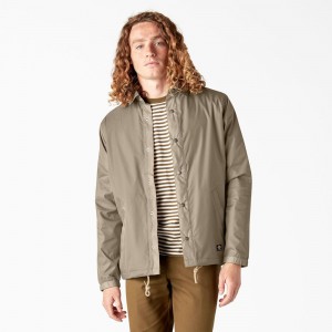 Men's Dickies Skateboarding Coaches Jacket Grey | 930746MLV