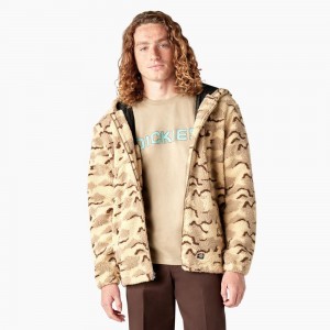 Men's Dickies Skateboarding Fleece Jacket Yellow | 916405PNU