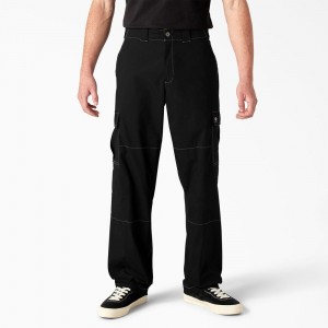 Men's Dickies Skateboarding Loose Fit Cargo Pants Black | 815023UDS