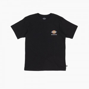 Men's Dickies Skateboarding Regular Fit Chest Logo T-Shirt Black | 068374KTE