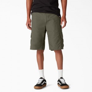 Men's Dickies Skateboarding Regular Fit Cargo Shorts Green | 732698RHJ