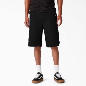 Men's Dickies Skateboarding Regular Fit Cargo Shorts Black | 075281KLS