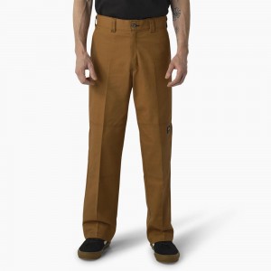 Men's Dickies Skateboarding Regular Fit Double Knee Pants Brown | 706423OTK