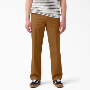 Men's Dickies Skateboarding Regular Fit Twill Pants Brown | 049726VMN