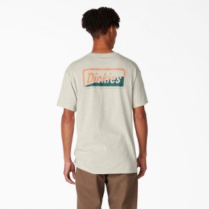 Men's Dickies Skateboarding Split Graphic T-Shirt Beige | 049251VRO