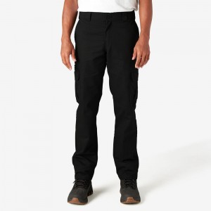 Men's Dickies Slim Fit Cargo Pants Black | 934507QST