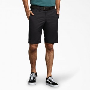 Men's Dickies Slim Fit Work Shorts Black | 063591SDC