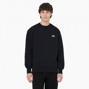 Men's Dickies Summerdale Sweatshirt Black | 265943FMB