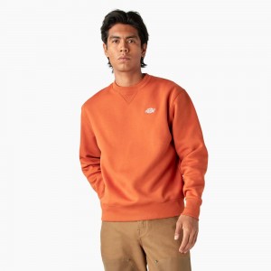 Men's Dickies Summerdale Sweatshirt Orange | 469513CRQ