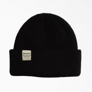 Men's Dickies Thick Knit Beanie Black | 370549RZB