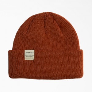 Men's Dickies Thick Knit Beanie Orange | 395864OJW