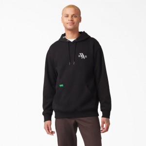 Men's Dickies Vincent Alvarez Embroidered Hoodie Black | 289674NEF