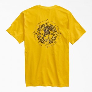 Men's Dickies Vincent Alvarez Graphic T-Shirt Yellow | 810245YLF