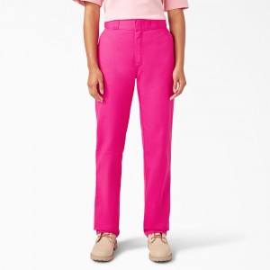 Women's Dickies Breast Cancer Awareness 874® Work Pants Pink | 918376ZFJ