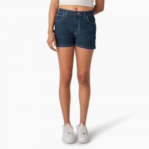 Women's Dickies Carpenter Jean Shorts Blue | 921074DBK