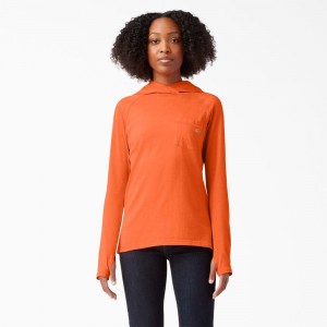 Women's Dickies Cooling Performance Sun T-Shirt Orange | 075489PQL