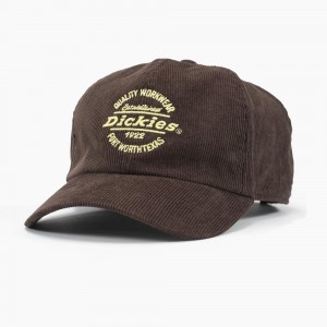 Women's Dickies Corduroy Cap Brown | 109724JZC