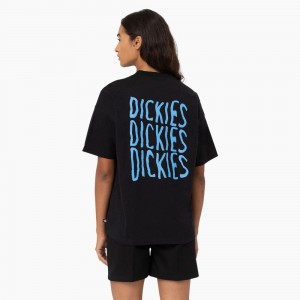 Women's Dickies Creswell Graphic T-Shirt Black | 425617OJF