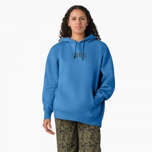 Women's Dickies Creswell Hoodie Blue | 697312XPU