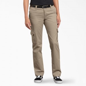 Women's Dickies FLEX Relaxed Fit Cargo Pants Grey | 470816ROM