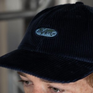 Women's Dickies Jake Hayes Corduroy Cap Navy | 064238VZC