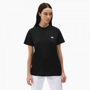 Women's Dickies Mapleton T-Shirt Black | 942738RUI