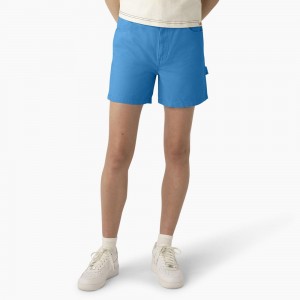 Women's Dickies Regular Fit Duck Shorts Blue | 261349UJL