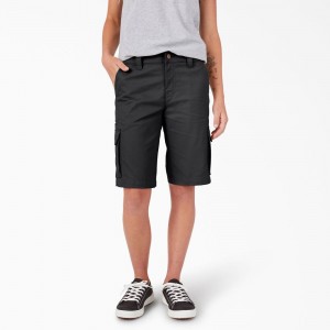 Women's Dickies Relaxed Fit Cargo Shorts Black | 823945GCT