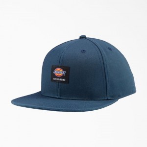 Women's Dickies Skateboarding Flat Bill Cap Blue | 327401IDZ