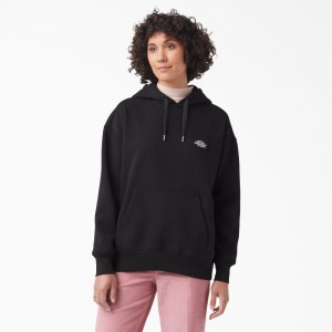 Women's Dickies Summerdale Hoodie Black | 972184XRW