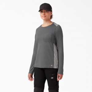 Women's Dickies Temp-iQ® 365 Long Sleeve Pocket T-Shirt Grey | 190365EPN