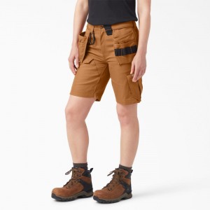 Women's Dickies Traeger x Relaxed Fit Shorts Brown | 187640CGA